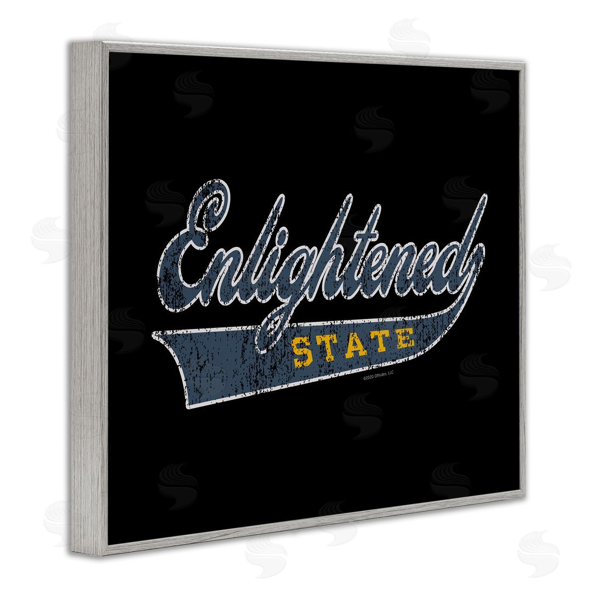 Higher Learning/Life Is High Enlightened State Varsity Gray Framed Giclee Wall Art Print