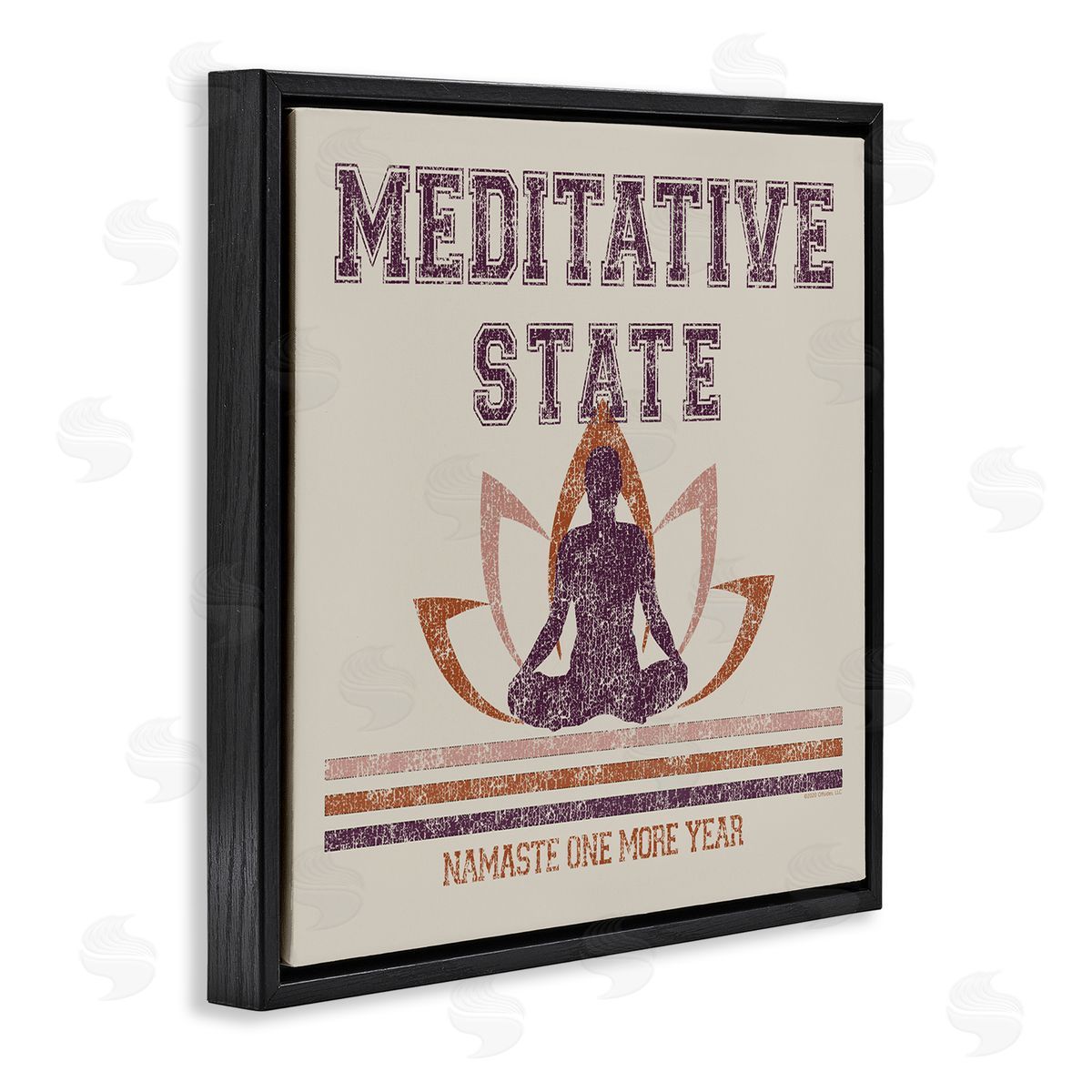 Higher Learning/Life Is High Vintage Meditative State Black Floating Frame Canvas Wall Art Print