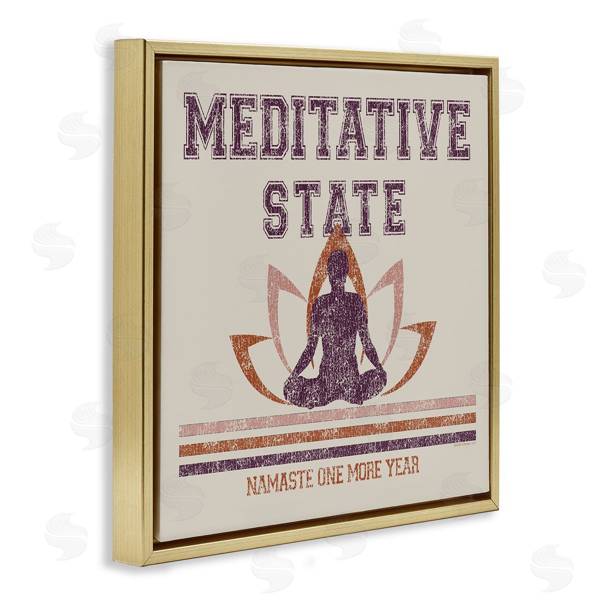 Higher Learning/Life Is High Vintage Meditative State Gold Floating Frame Canvas Wall Art Print
