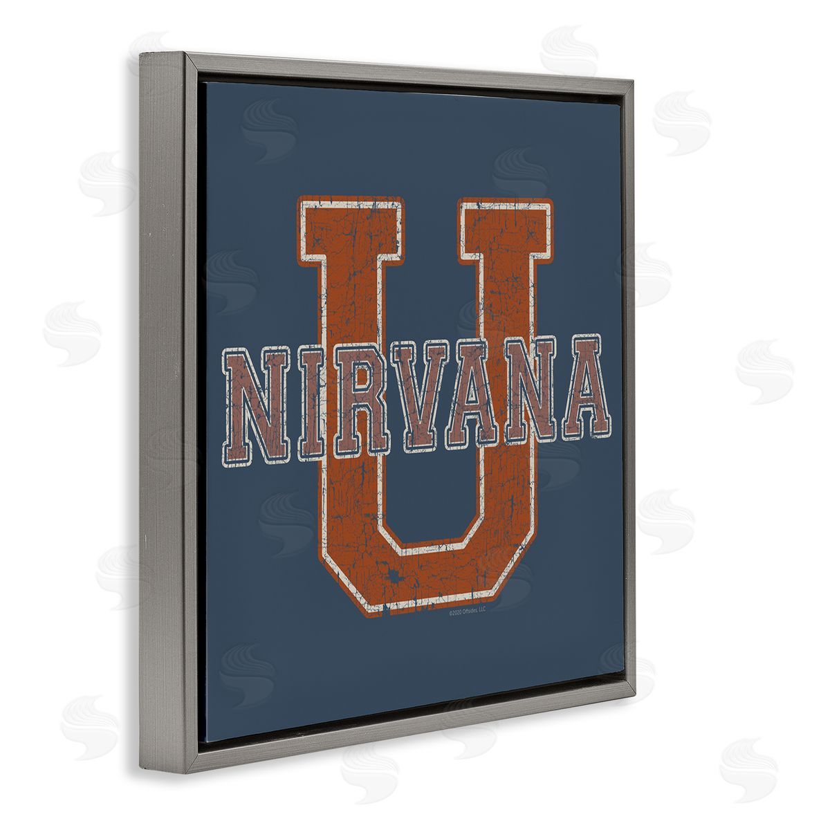 Higher Learning/Life Is High Nirvana U Varsity Style Gray Floating Frame Canvas Wall Art Print