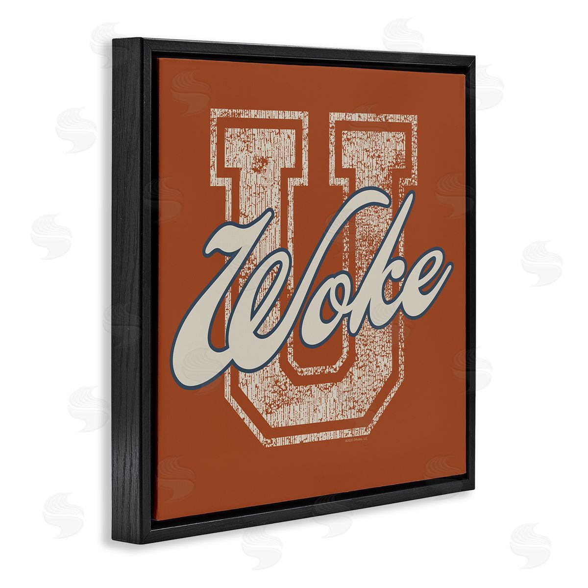 Higher Learning/Life Is High Woke U Varsity Style Black Floating Frame Canvas Wall Art Print