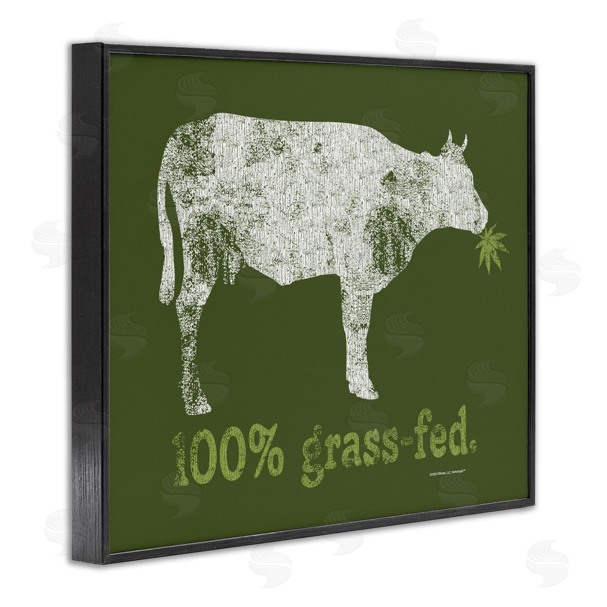 Higher Learning/Life Is High Grass Fed Cow Black Framed Giclee Wall Art Print