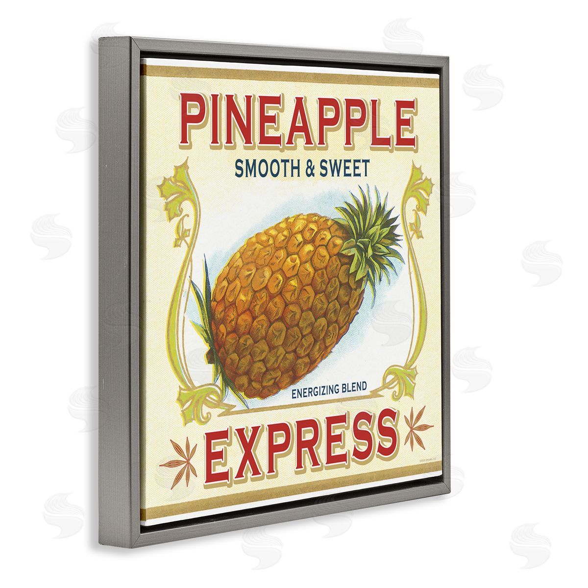Classic Cannabis/Life Is High Smooth & Sweet Pineapple Gray Floating Frame Canvas Wall Art Print