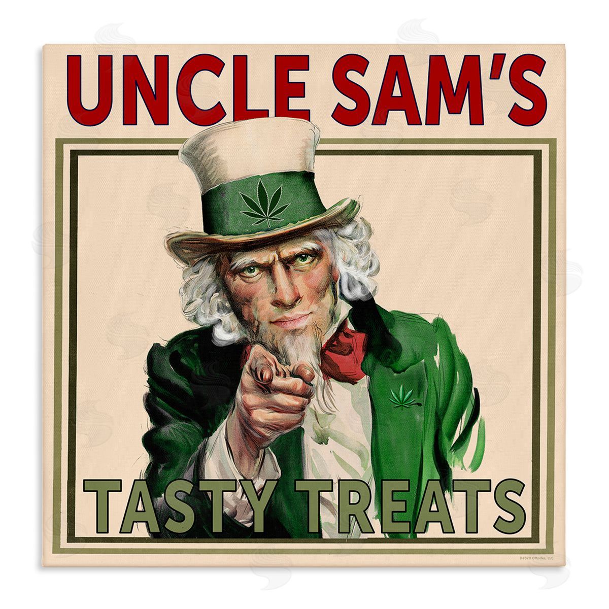 Classic Cannabis/Life Is High Vintage Character Tasty Treats Canvas Wall Art Print