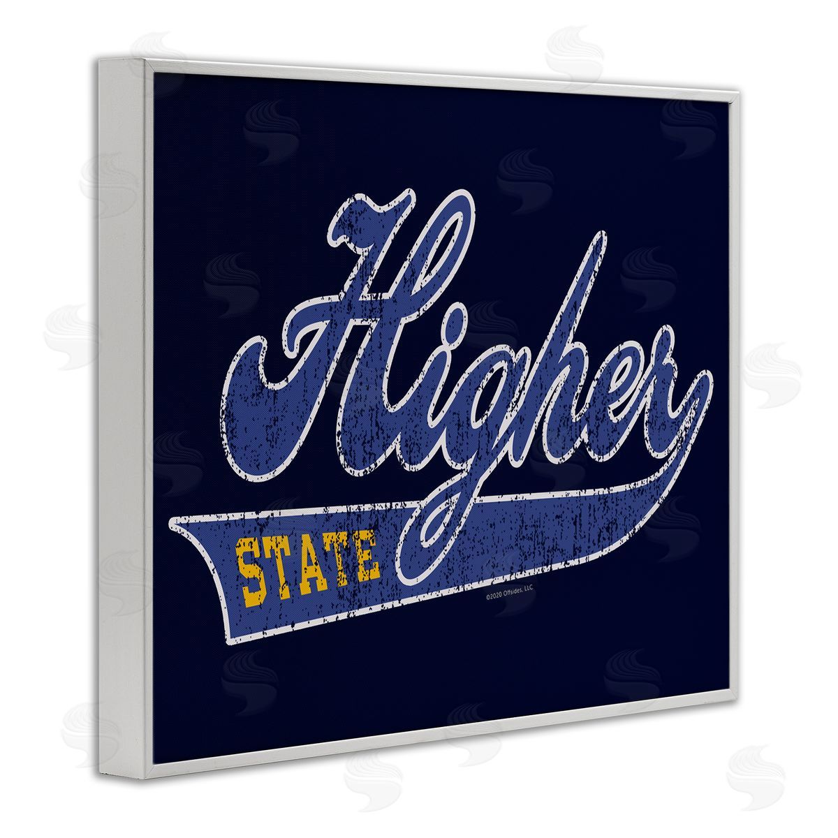 Higher Learning/Life Is High Higher State Varsity Style White Framed Giclee Wall Art Print