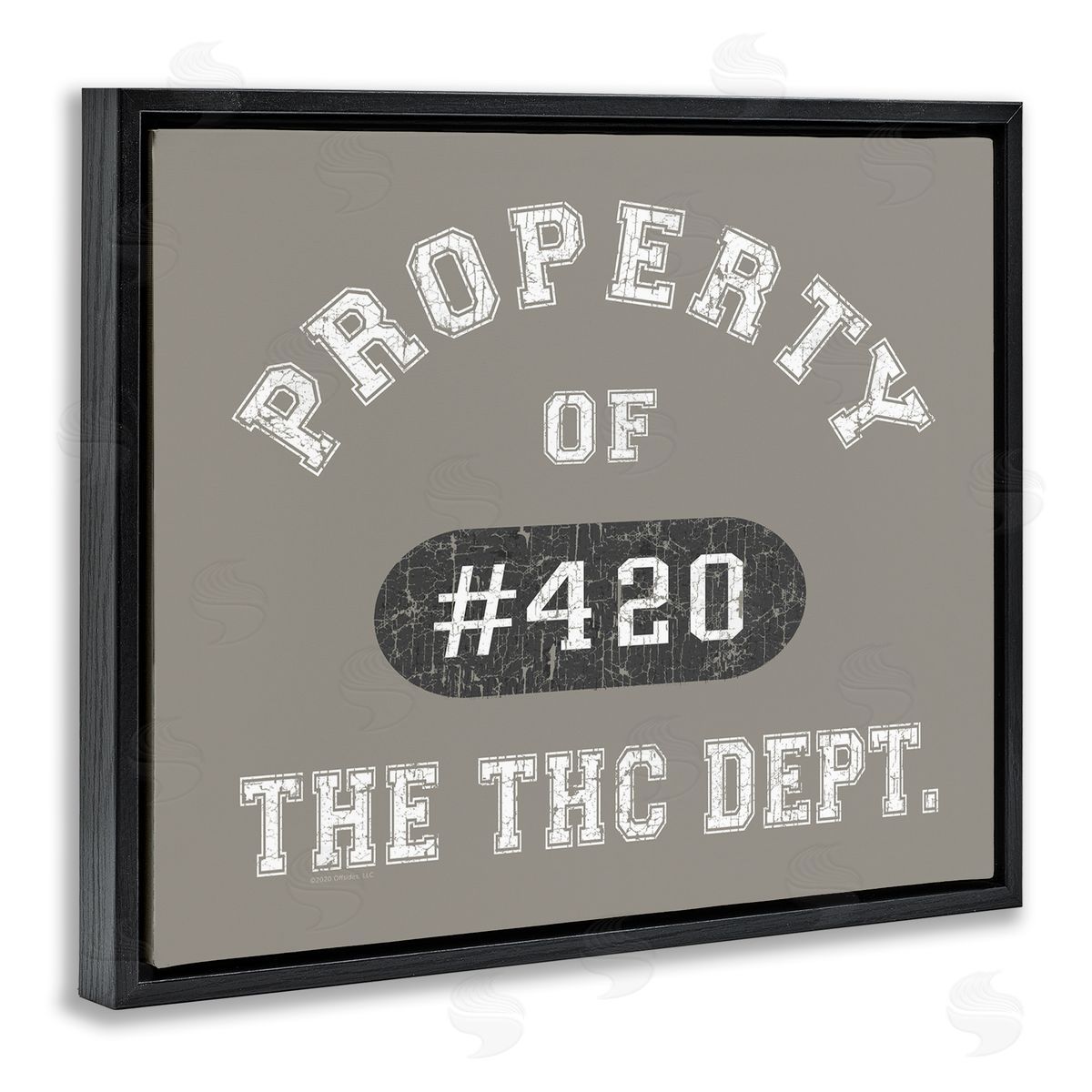 Vintage Property of THC Black Floating Frame Canvas Wall Art, Home Decor by Higher Learning/Life Is High