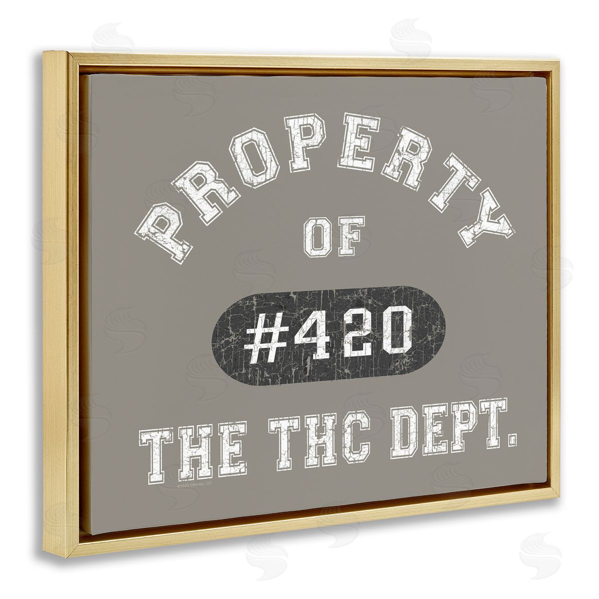 Vintage Property of THC Gold Floating Frame Canvas Wall Art, Home Decor by Higher Learning/Life Is High