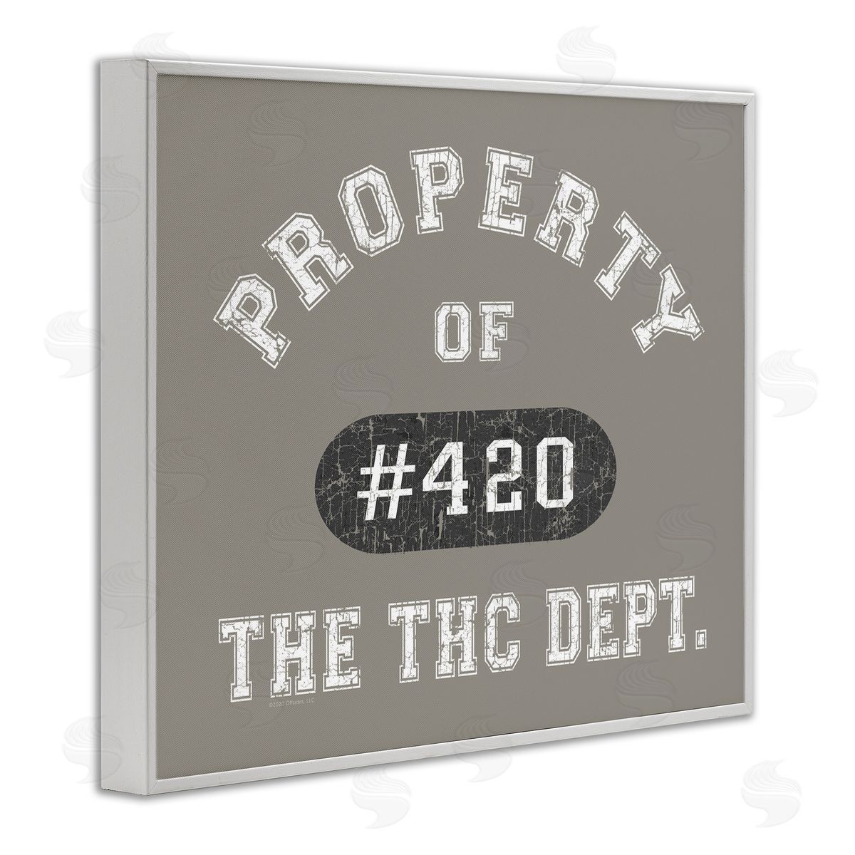 Vintage Property of THC White Frame Print Wall Art, Home Decor by Higher Learning/Life Is High