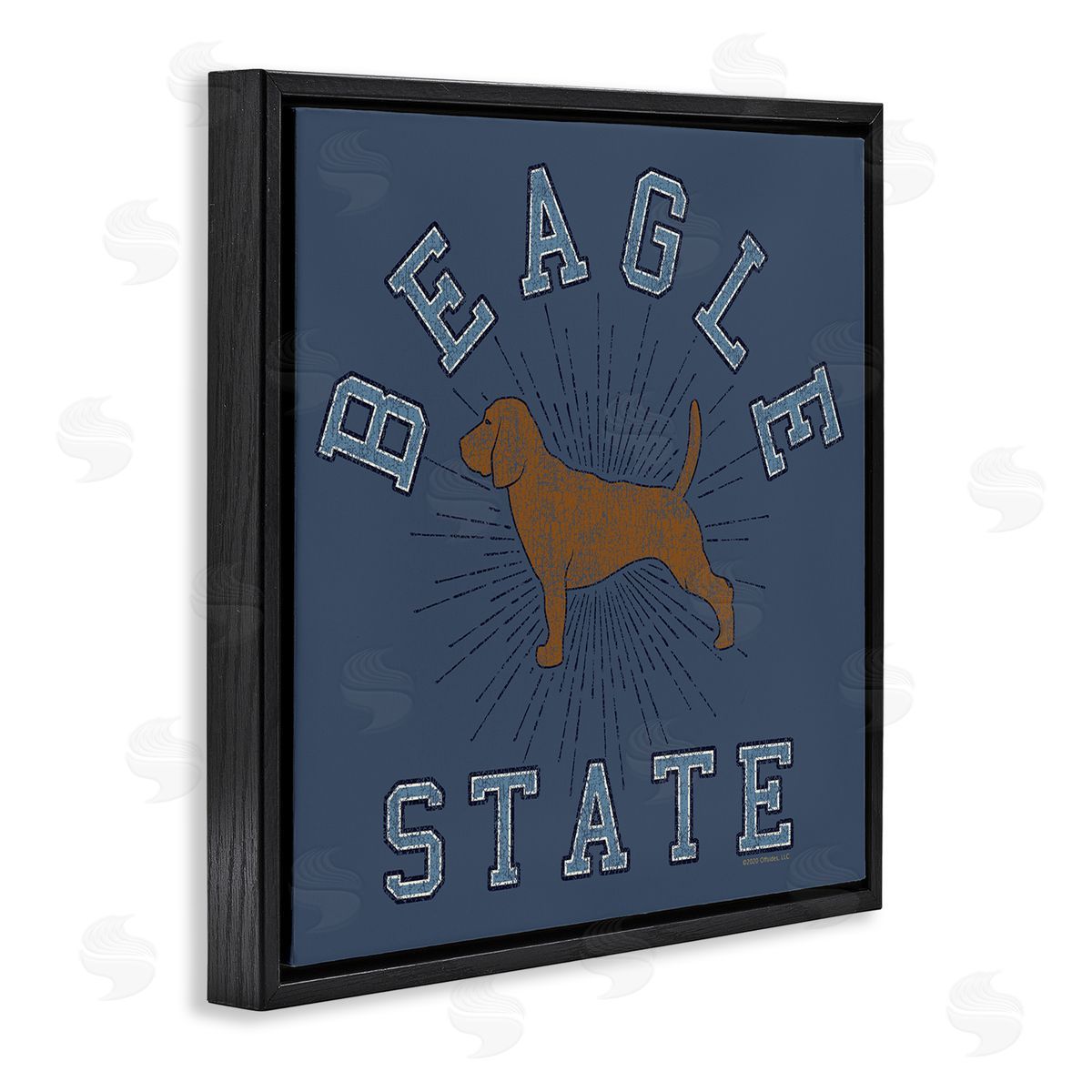 Spirit Animals/Life Is High Vintage Beagle State Black Floating Frame Canvas Wall Art Print