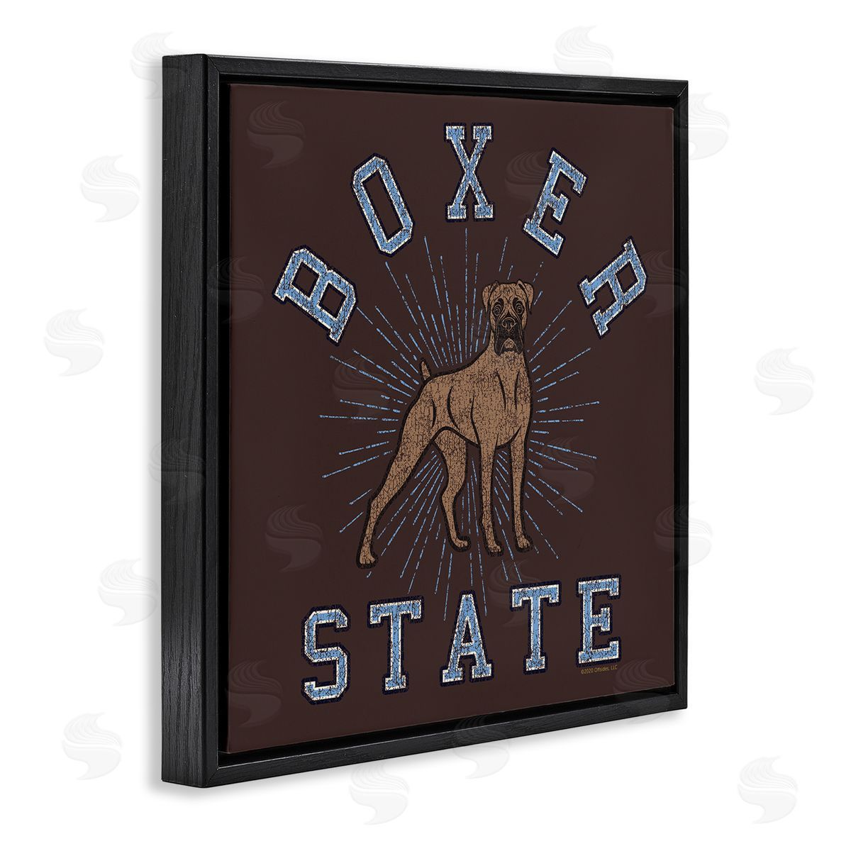 Spirit Animals/Life Is High Vintage Boxer State Black Floating Frame Canvas Wall Art Print