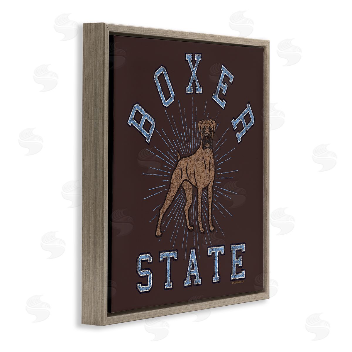 Spirit Animals/Life Is High Vintage Boxer State Brown Floating Frame Canvas Wall Art Print