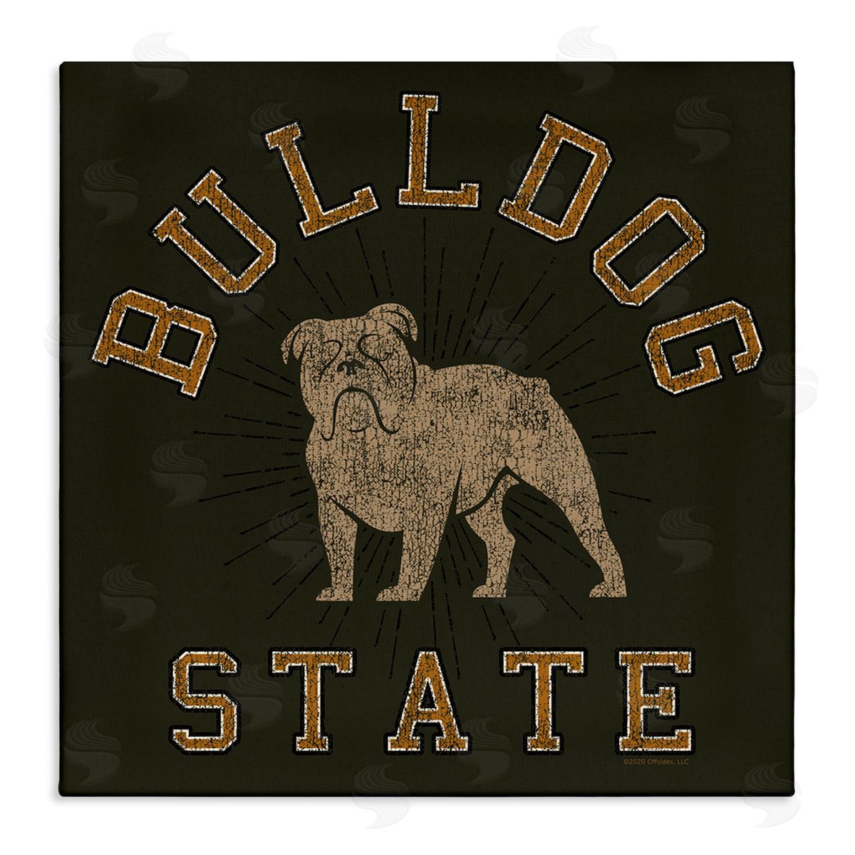 Spirit Animals/Life Is High Vintage Bulldog State Canvas Wall Art Print