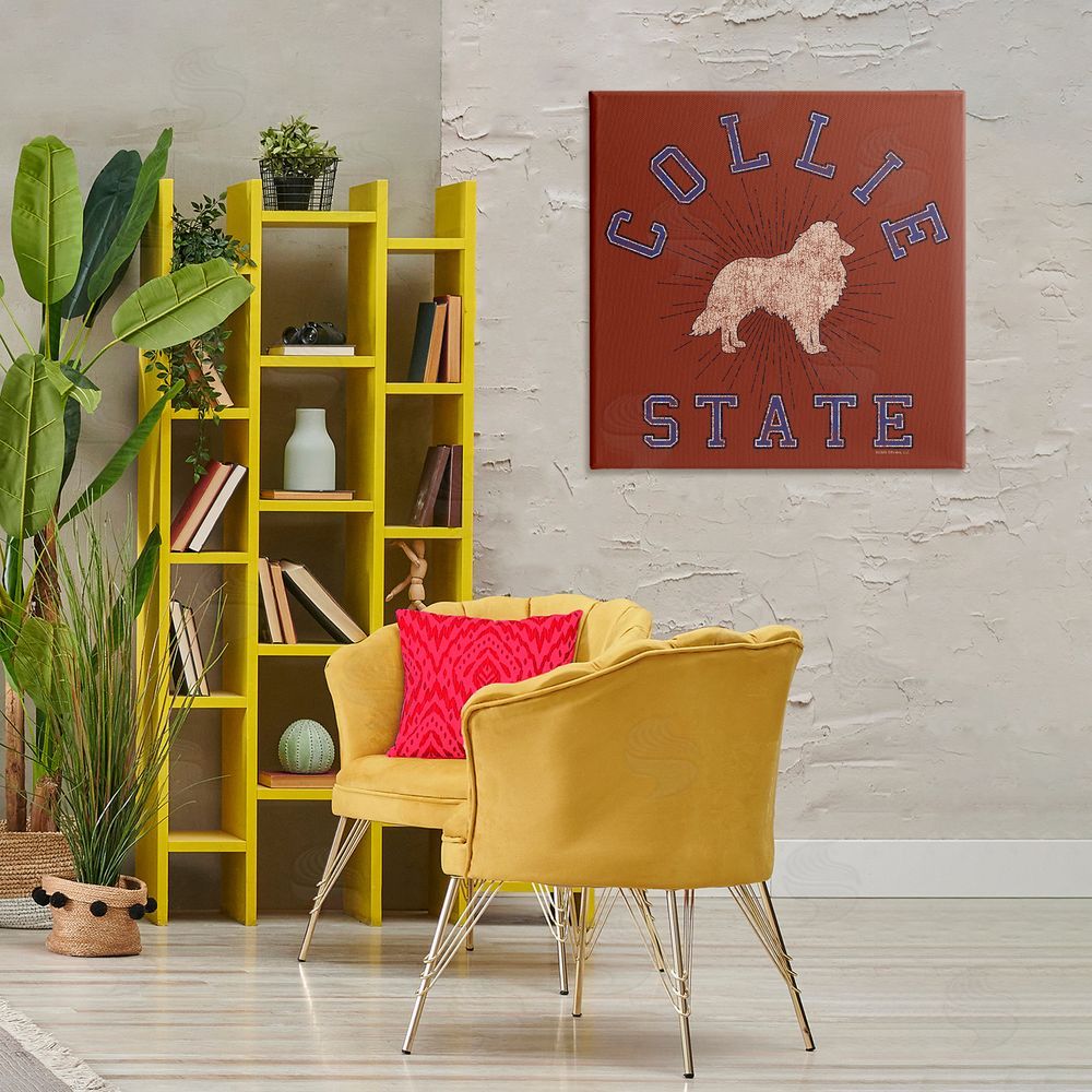 Spirit Animals/Life Is High Vintage Collie State Canvas Wall Art Print in Room