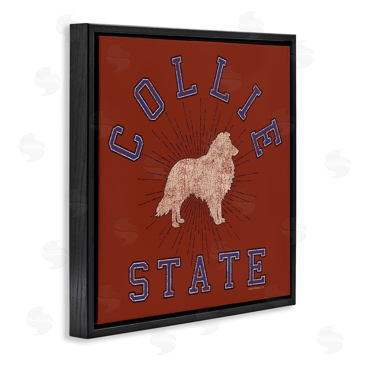 Spirit Animals/Life Is High Vintage Collie State Black Floating Frame Canvas Wall Art Print
