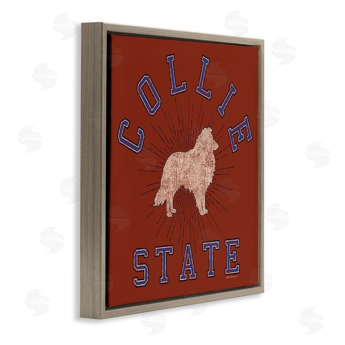 Spirit Animals/Life Is High Vintage Collie State Brown Floating Frame Canvas Wall Art Print