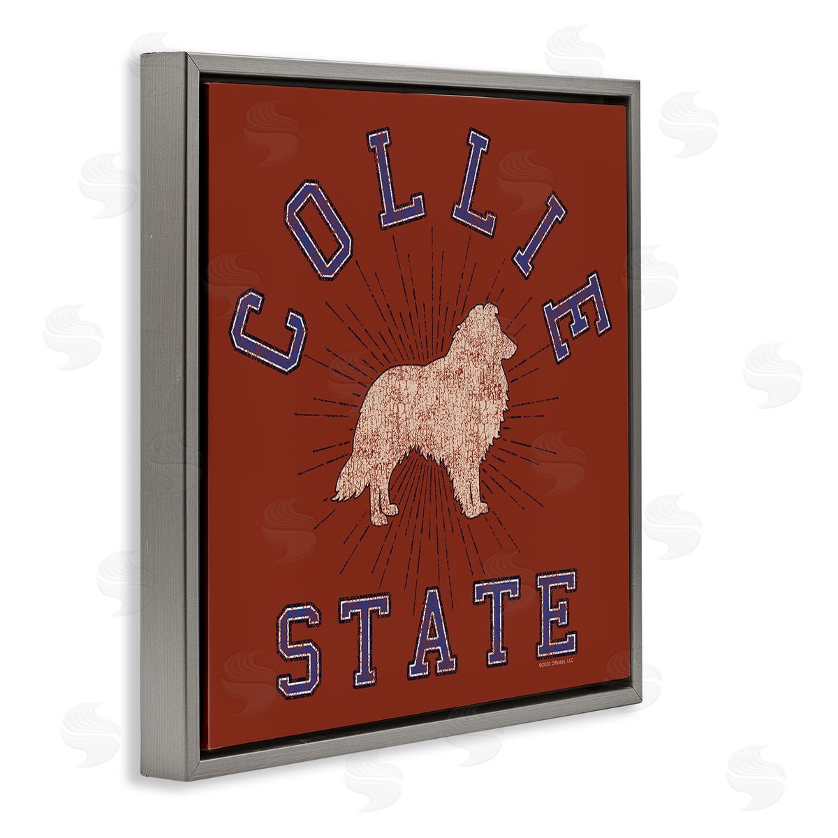 Spirit Animals/Life Is High Vintage Collie State Gray Floating Frame Canvas Wall Art Print