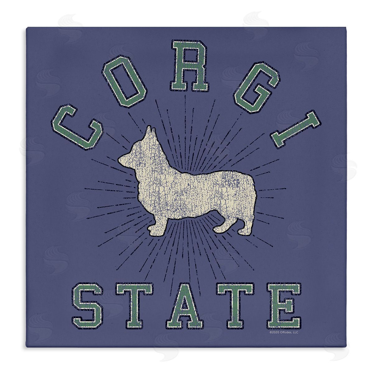 Spirit Animals/Life Is High Vintage Corgi State Canvas Wall Art Print