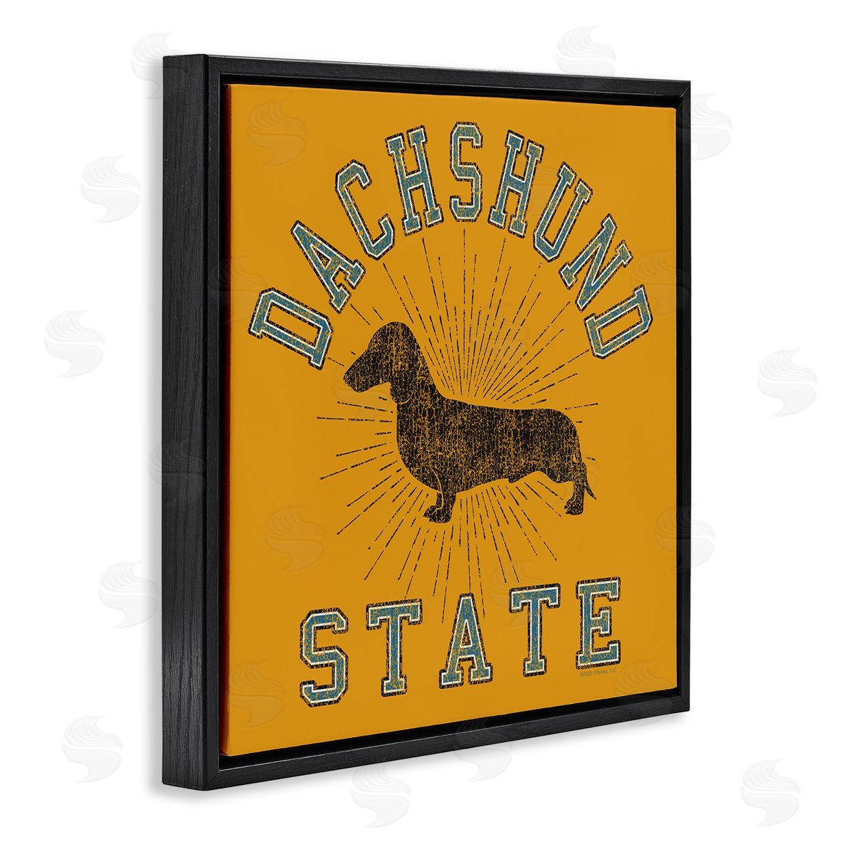 Spirit Animals/Life Is High Vintage Dachshund State Black Floating Frame Canvas Wall Art Print