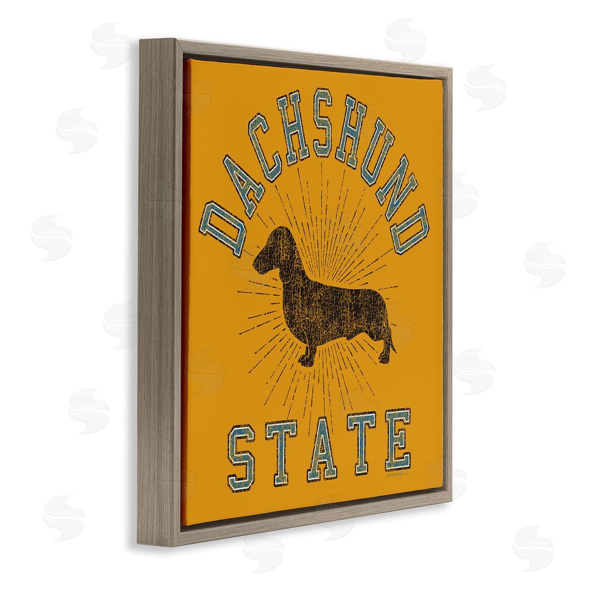 Spirit Animals/Life Is High Vintage Dachshund State Brown Floating Frame Canvas Wall Art Print