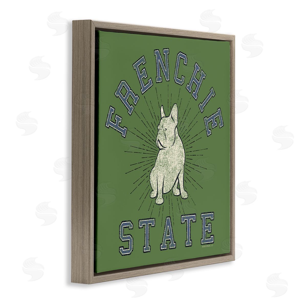 Spirit Animals/Life Is High Vintage Frenchie State Brown Floating Frame Canvas Wall Art Print