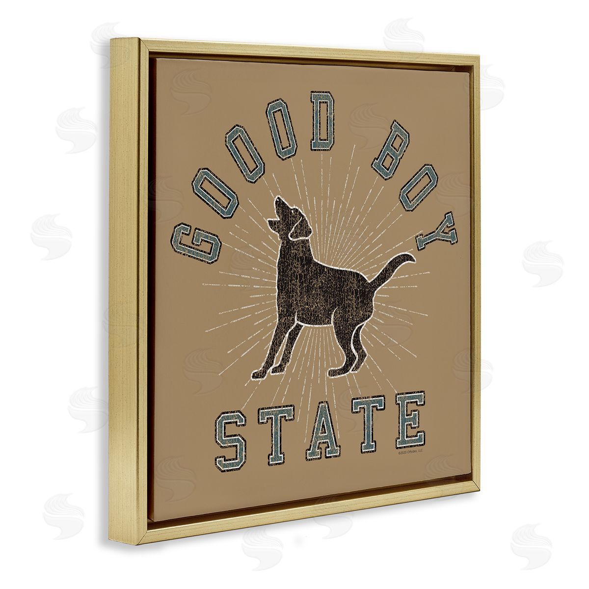 Spirit Animals/Life Is High Vintage Good Boy State Gold Floating Frame Canvas Wall Art Print
