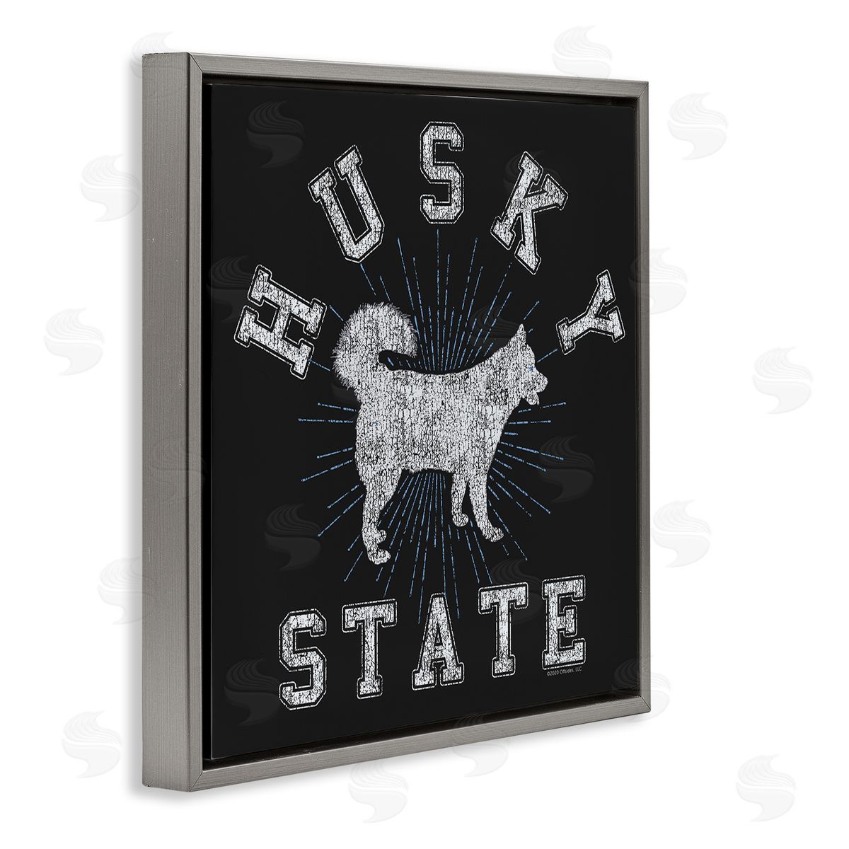 Spirit Animals/Life Is High Vintage Husky State Gray Floating Frame Canvas Wall Art Print