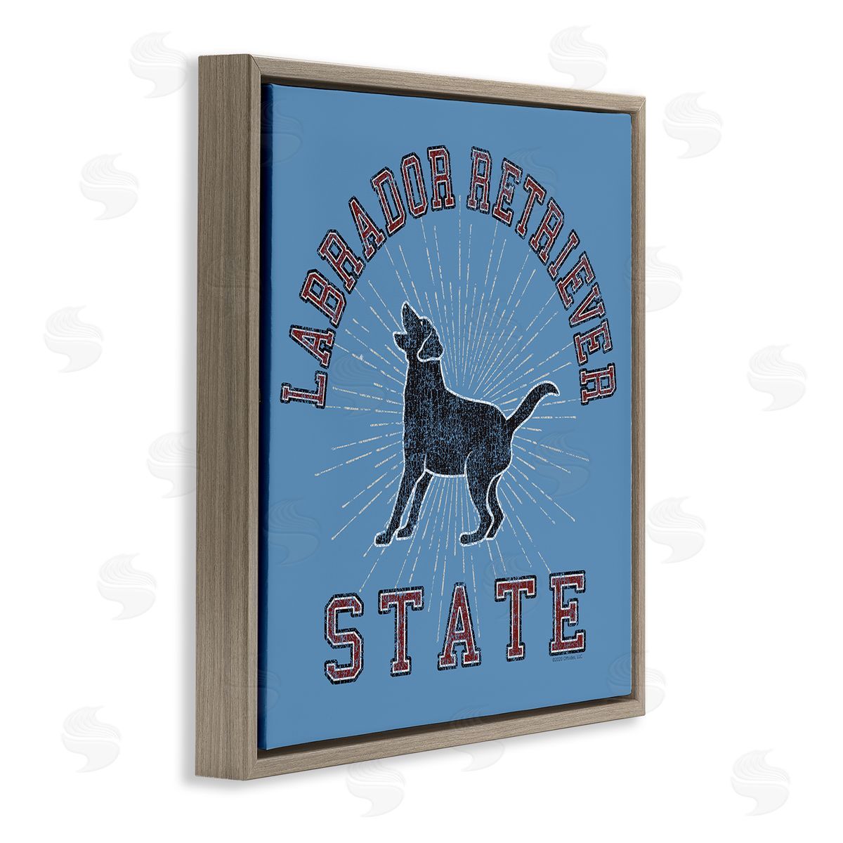 Spirit Animals/Life Is High Varsity Labrador State Brown Floating Frame Canvas Wall Art Print