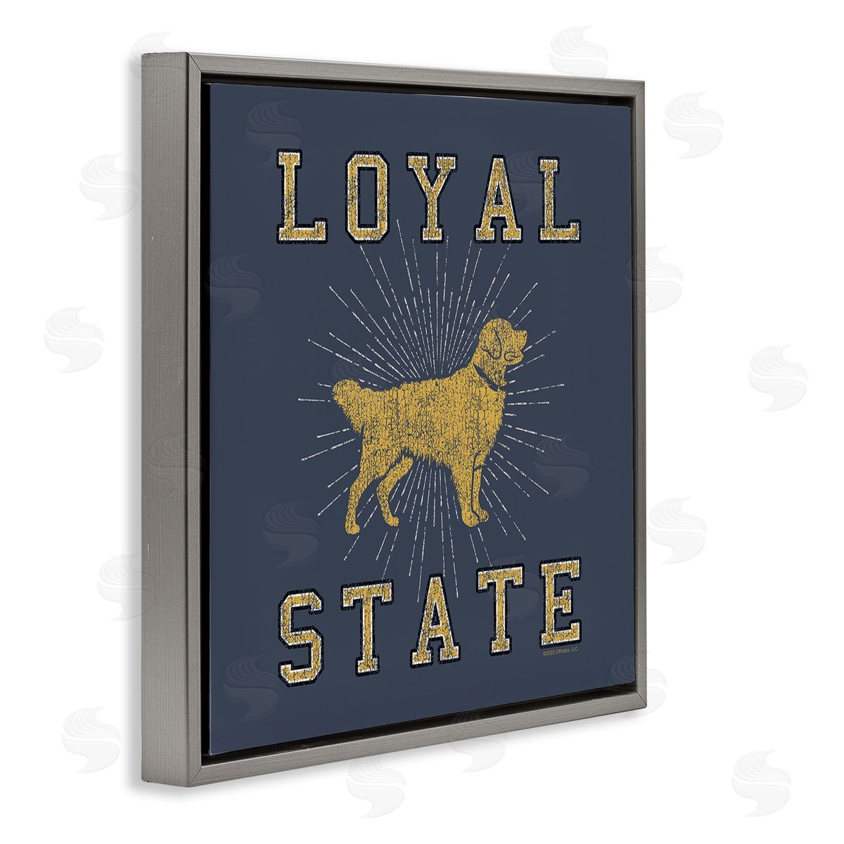 Spirit Animals/Life Is High Varsity Loyal State Gray Floating Frame Canvas Wall Art Print