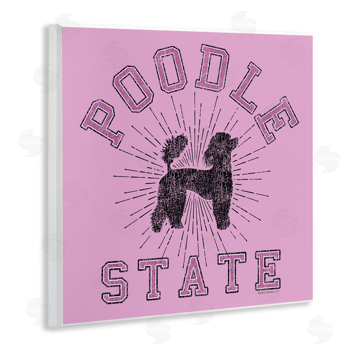 Spirit Animals/Life Is High Varsity Style Poodle State Wooden Wall Plaque Art Print