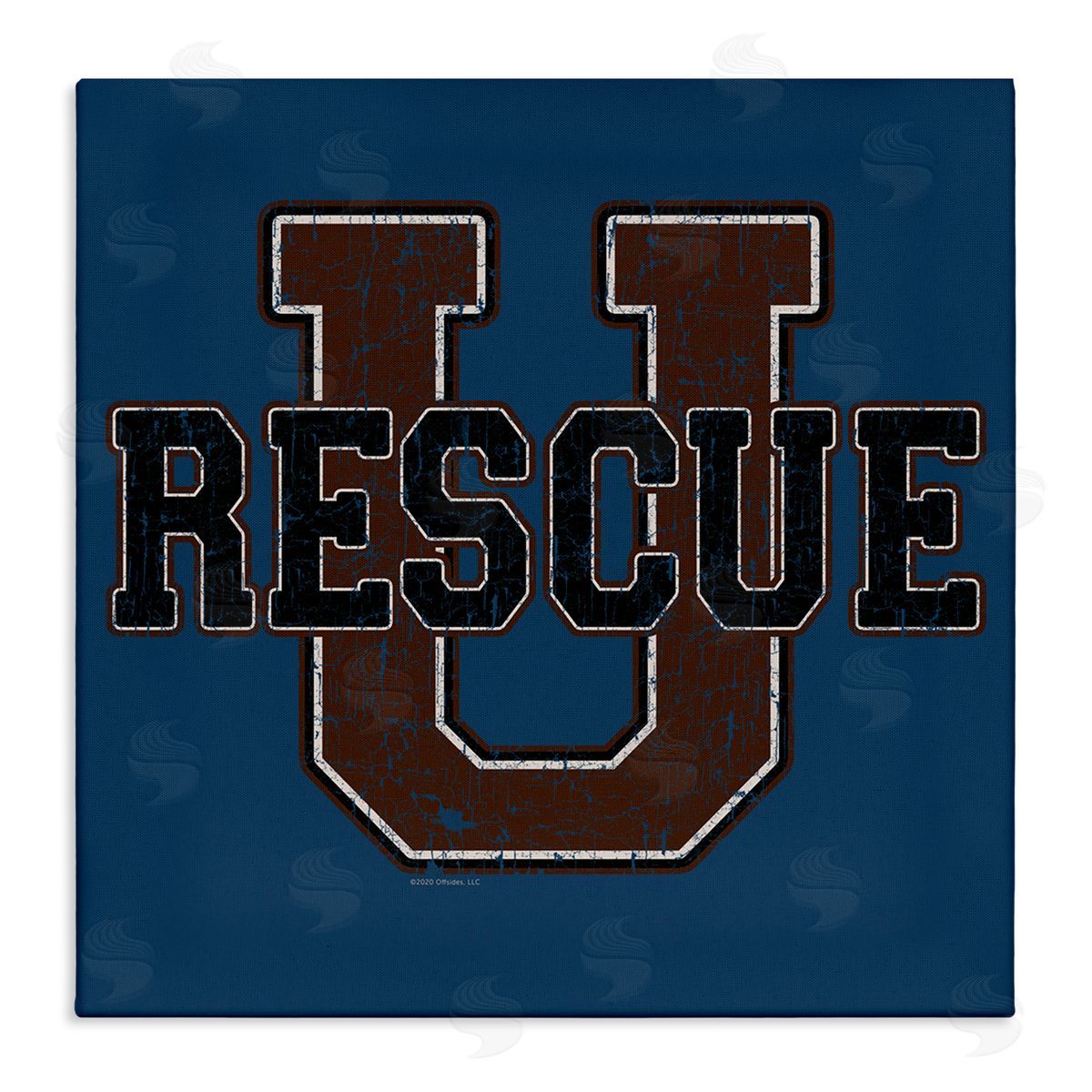 Spirit Animals/Life Is High Rescue U Vintage Varsity Canvas Wall Art Print