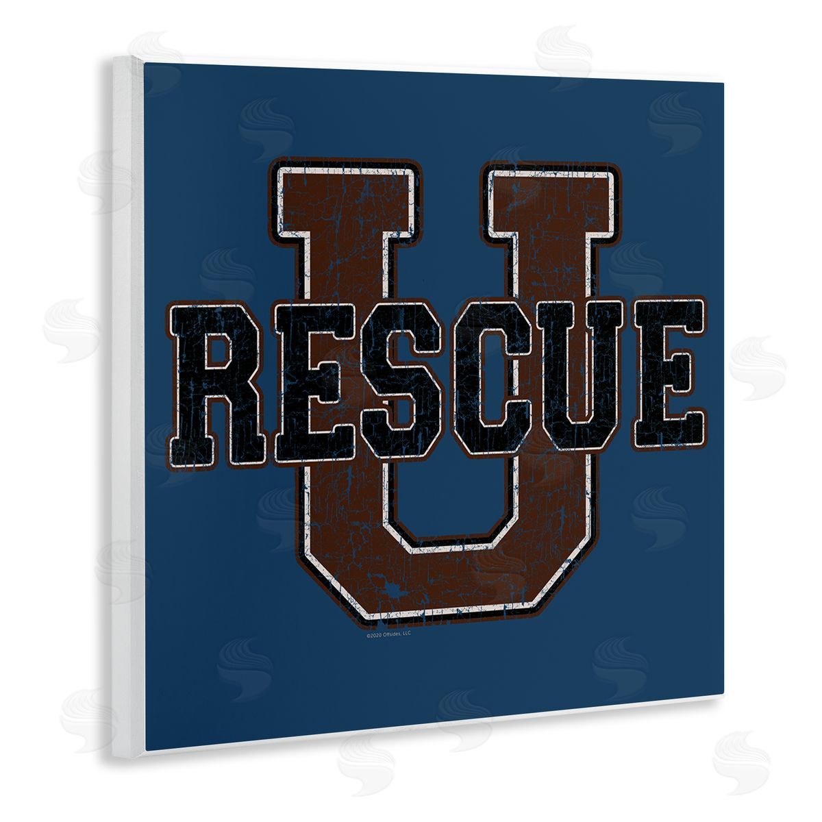 Spirit Animals/Life Is High Rescue U Vintage Varsity Wooden Wall Plaque Art Print
