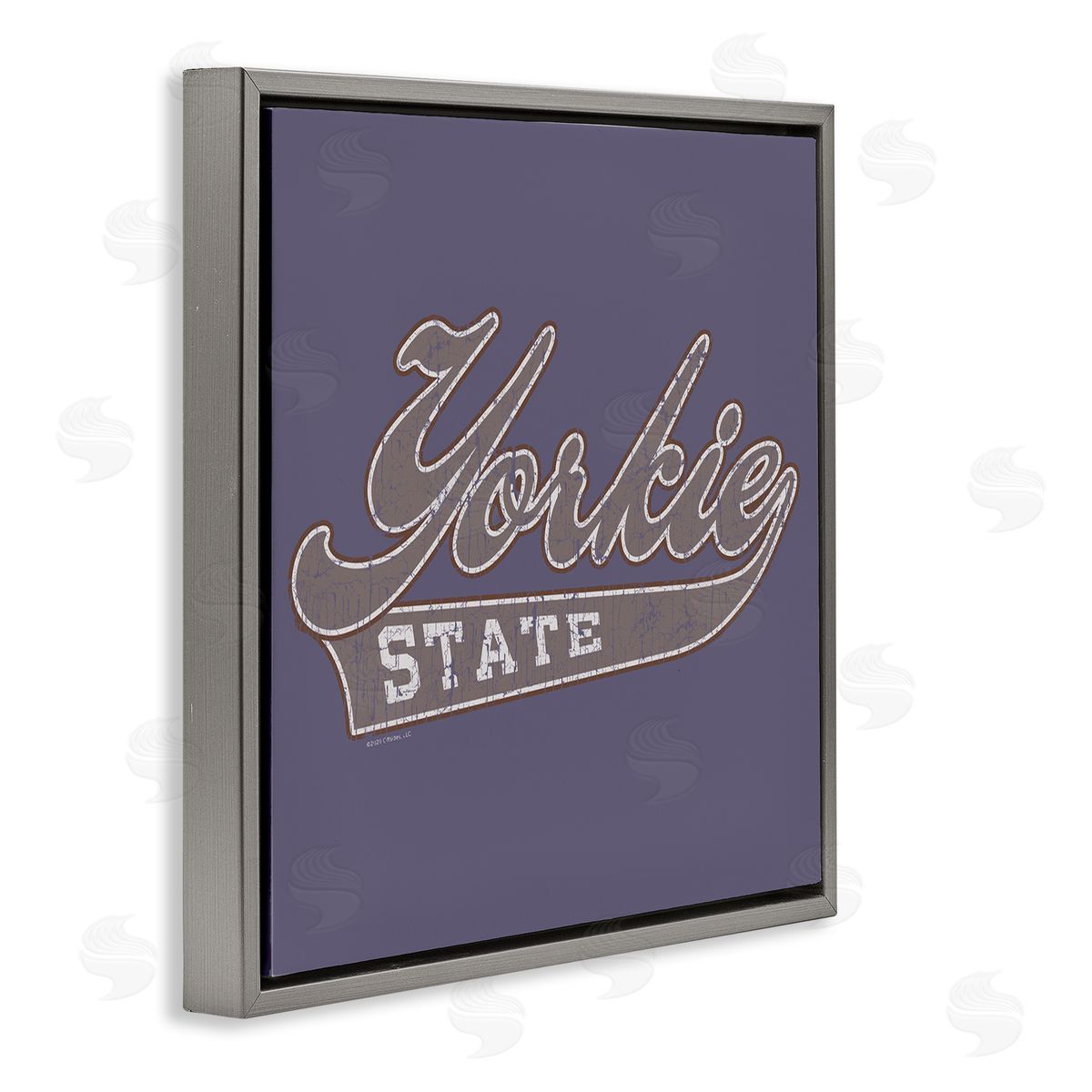 Spirit Animals/Life Is High Vintage College Yorkie State Gray Floating Frame Canvas Wall Art Print