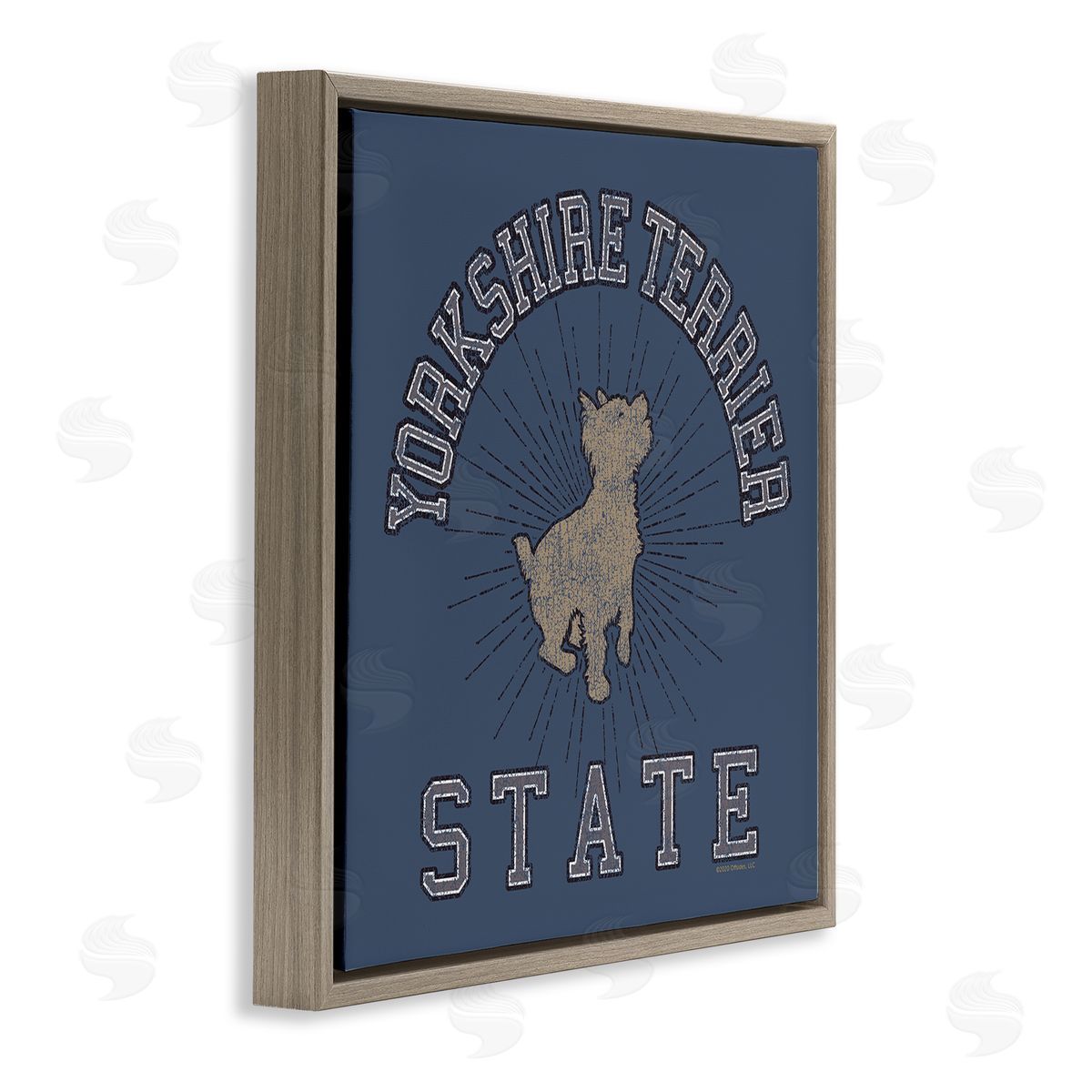 Spirit Animals/Life Is High Yorkshire Terrier State Brown Floating Frame Canvas Wall Art Print