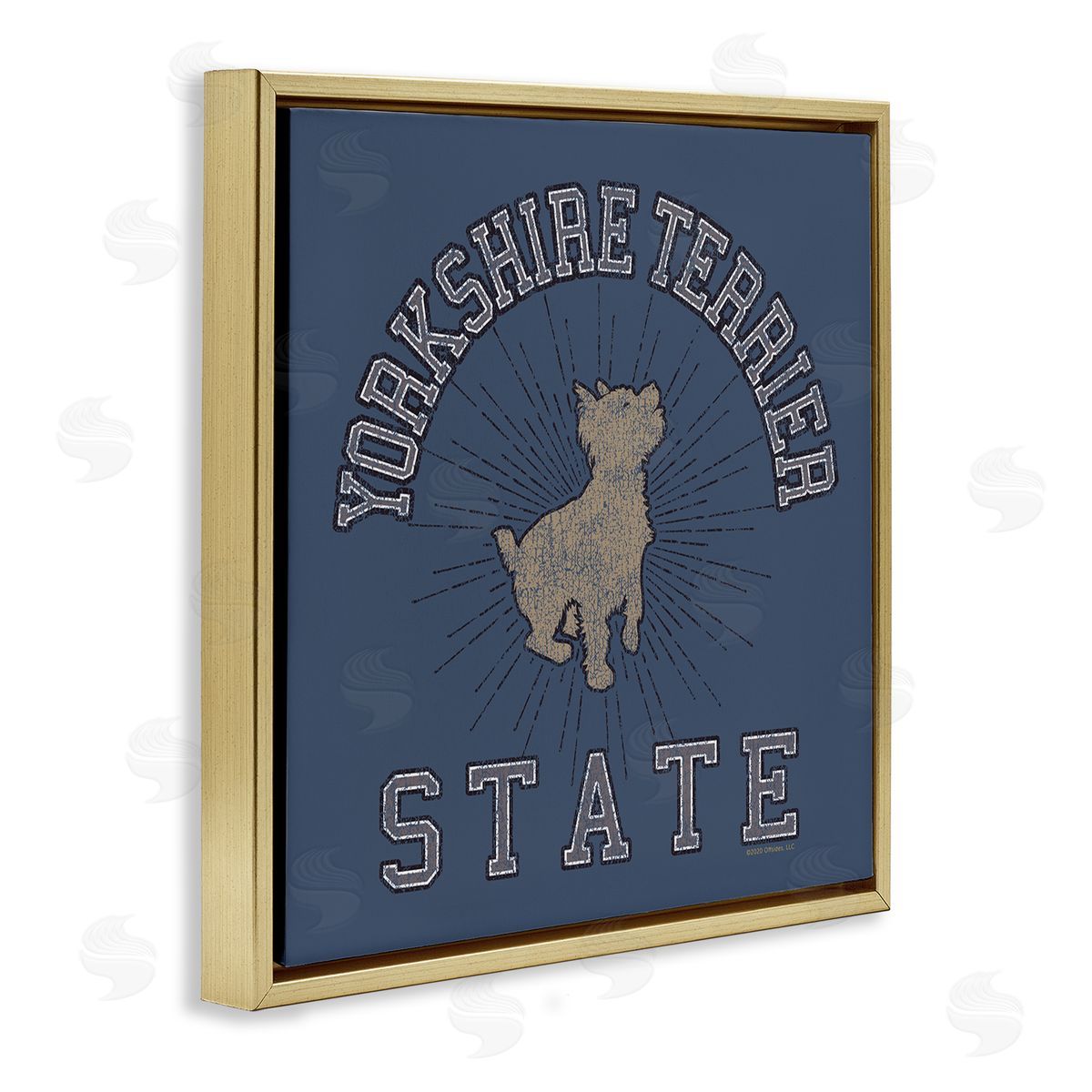 Spirit Animals/Life Is High Yorkshire Terrier State Gold Floating Frame Canvas Wall Art Print