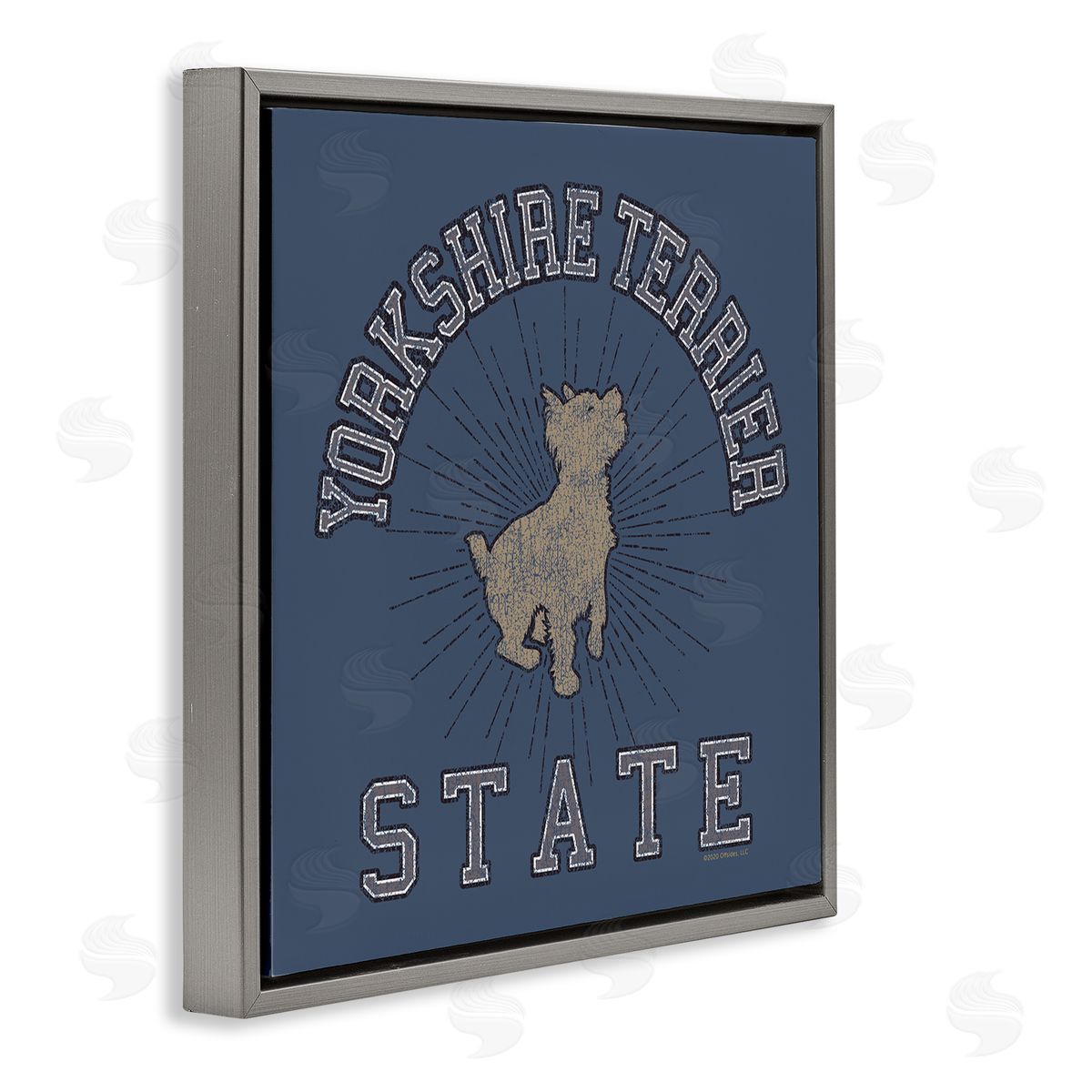 Spirit Animals/Life Is High Yorkshire Terrier State Gray Floating Frame Canvas Wall Art Print