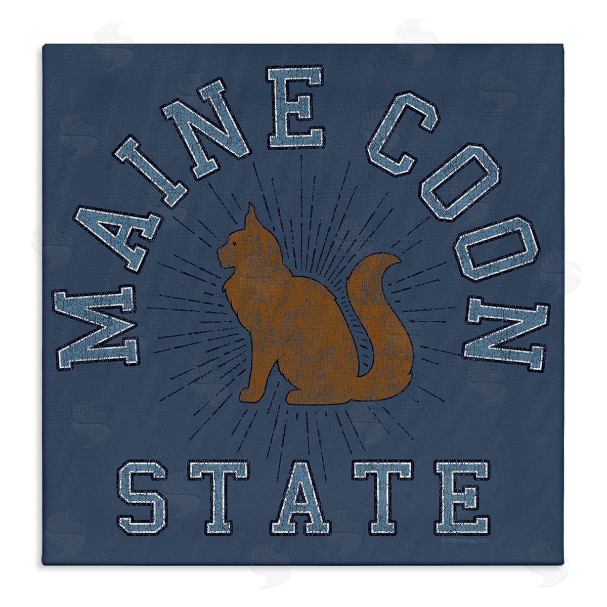 Spirit Animals/Life Is High Vintage Maine Coon State Canvas Wall Art Print
