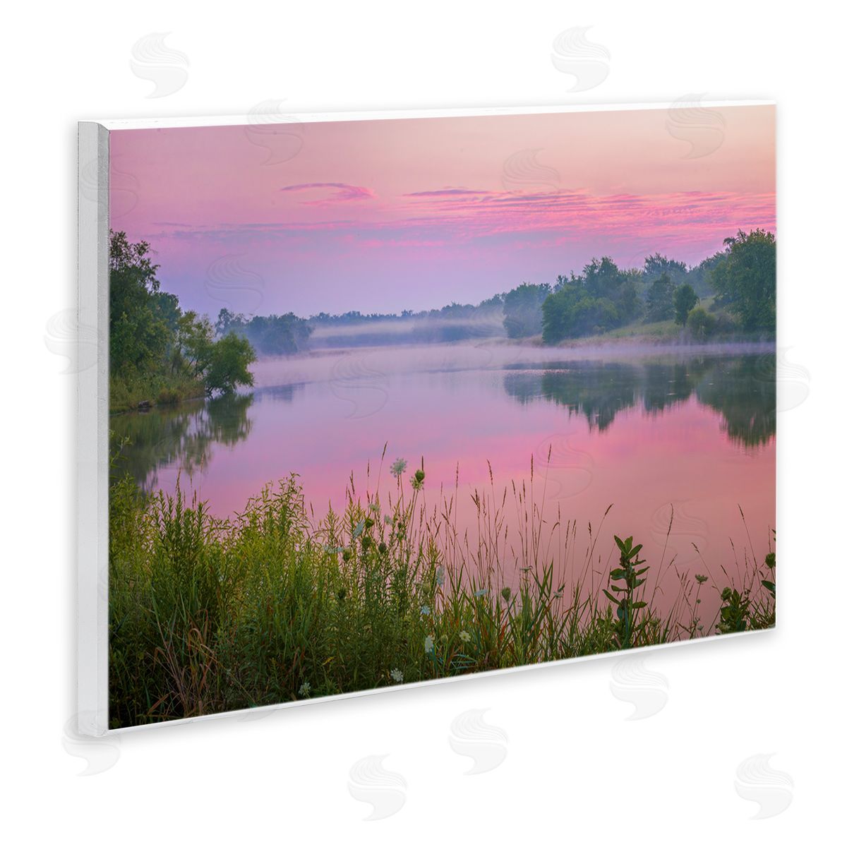 Marty Hulsebos Pink Dawn Sunrise Lake Wooden Wall Plaque Art Print