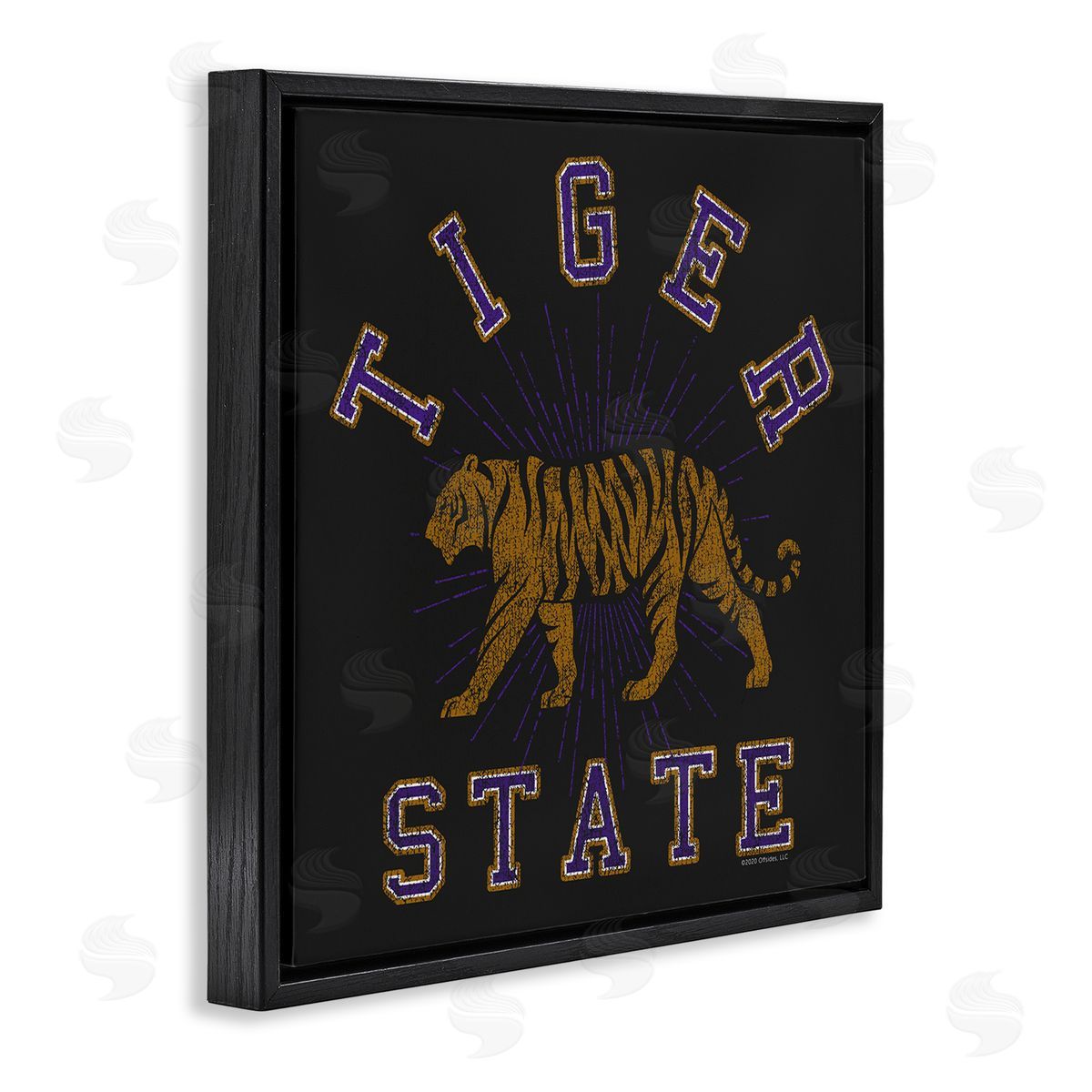 Spirit Animals/Life Is High Vintage Tiger State Black Floating Frame Canvas Wall Art Print