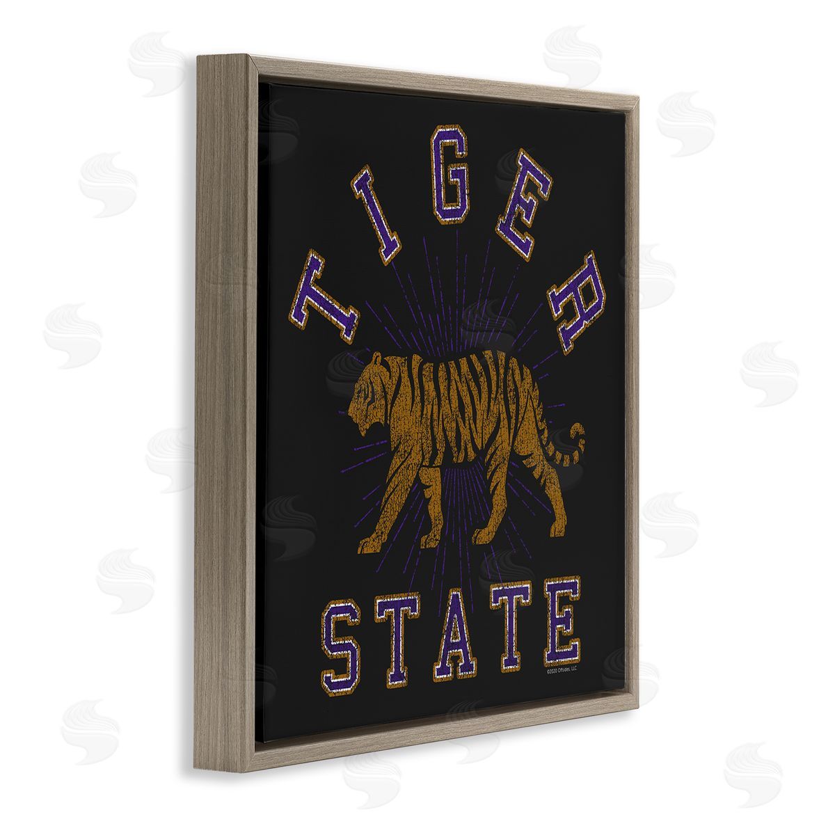Spirit Animals/Life Is High Vintage Tiger State Brown Floating Frame Canvas Wall Art Print