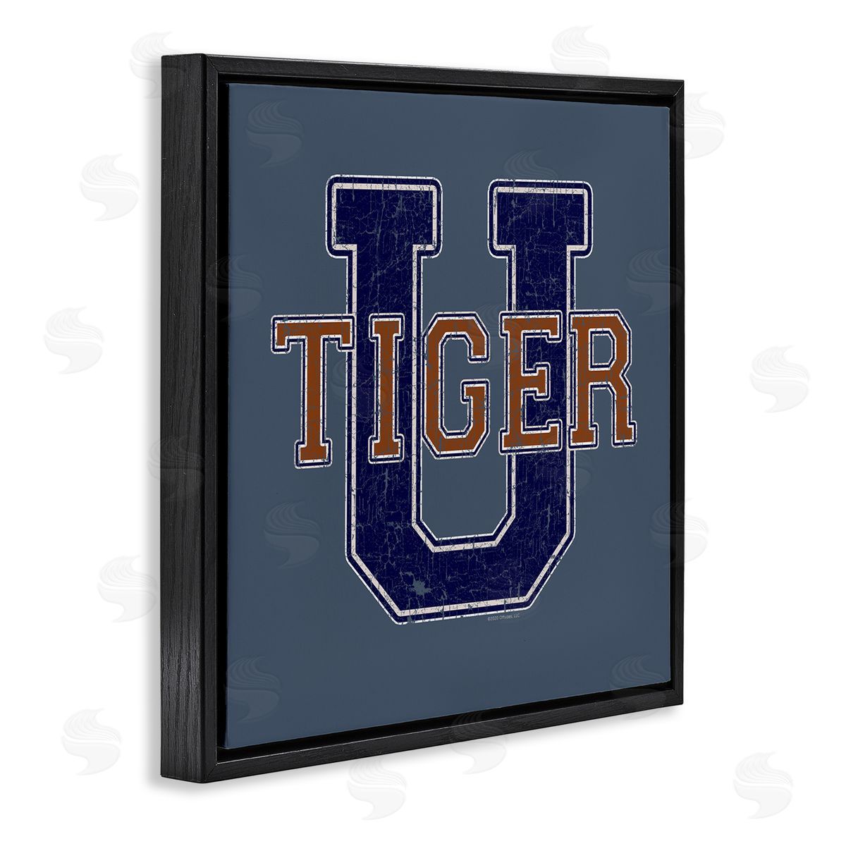 Spirit Animals/Life Is High Varsity Tiger U Vintage Black Floating Frame Canvas Wall Art Print