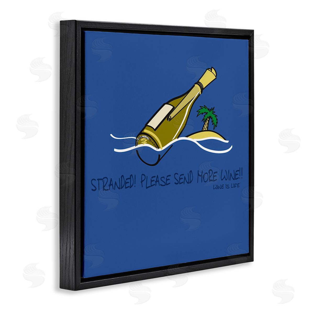 WIL Stranded Send More Wine Black Floating Frame Canvas Wall Art Print