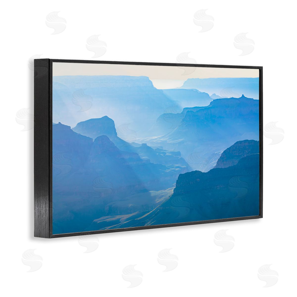 Marty Hulsebos Blue Sunlit Peaks Black Framed Giclee Wall Art Print