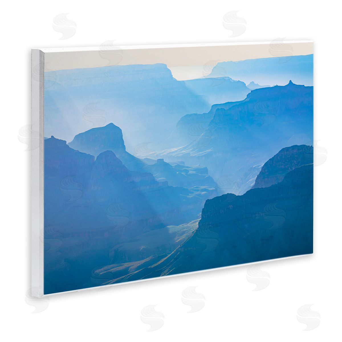 Marty Hulsebos Blue Sunlit Peaks Wooden Wall Plaque Art Print