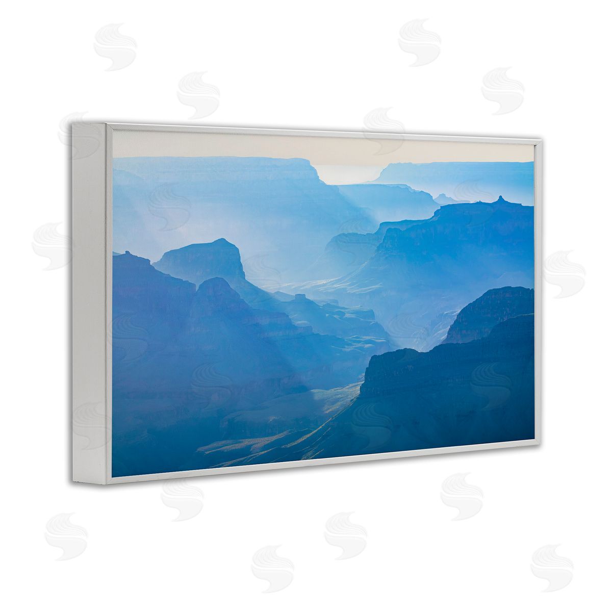 Marty Hulsebos Blue Sunlit Peaks White Framed Giclee Wall Art Print