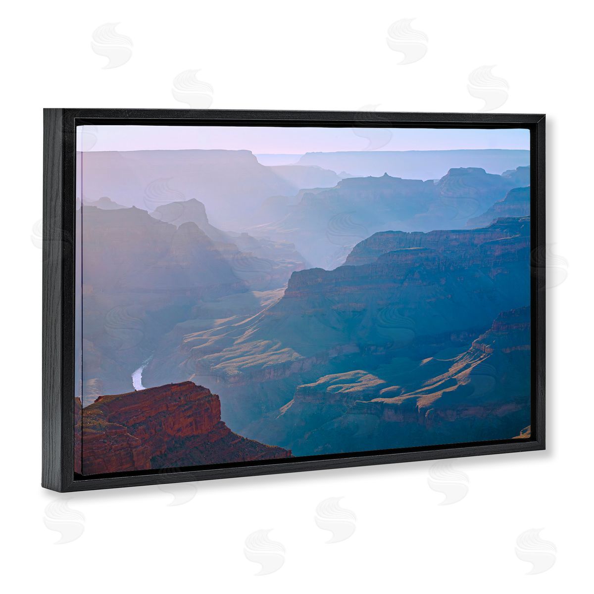Marty Hulsebos Sun Rays Mountain Mesa Black Floating Frame Canvas Wall Art Print