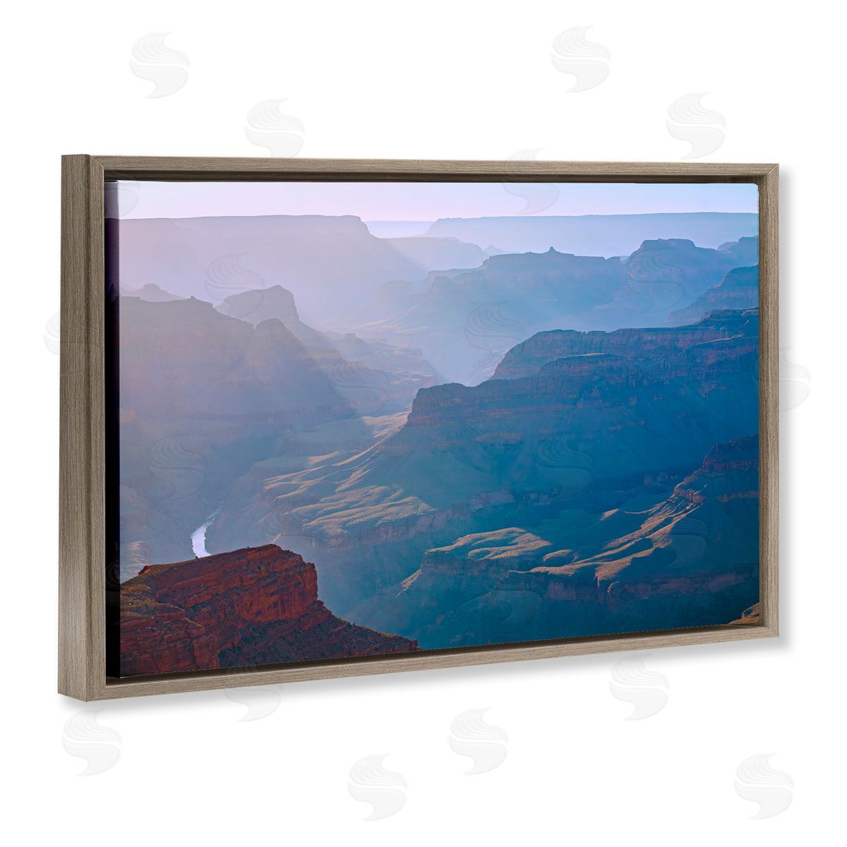 Marty Hulsebos Sun Rays Mountain Mesa Brown Floating Frame Canvas Wall Art Print