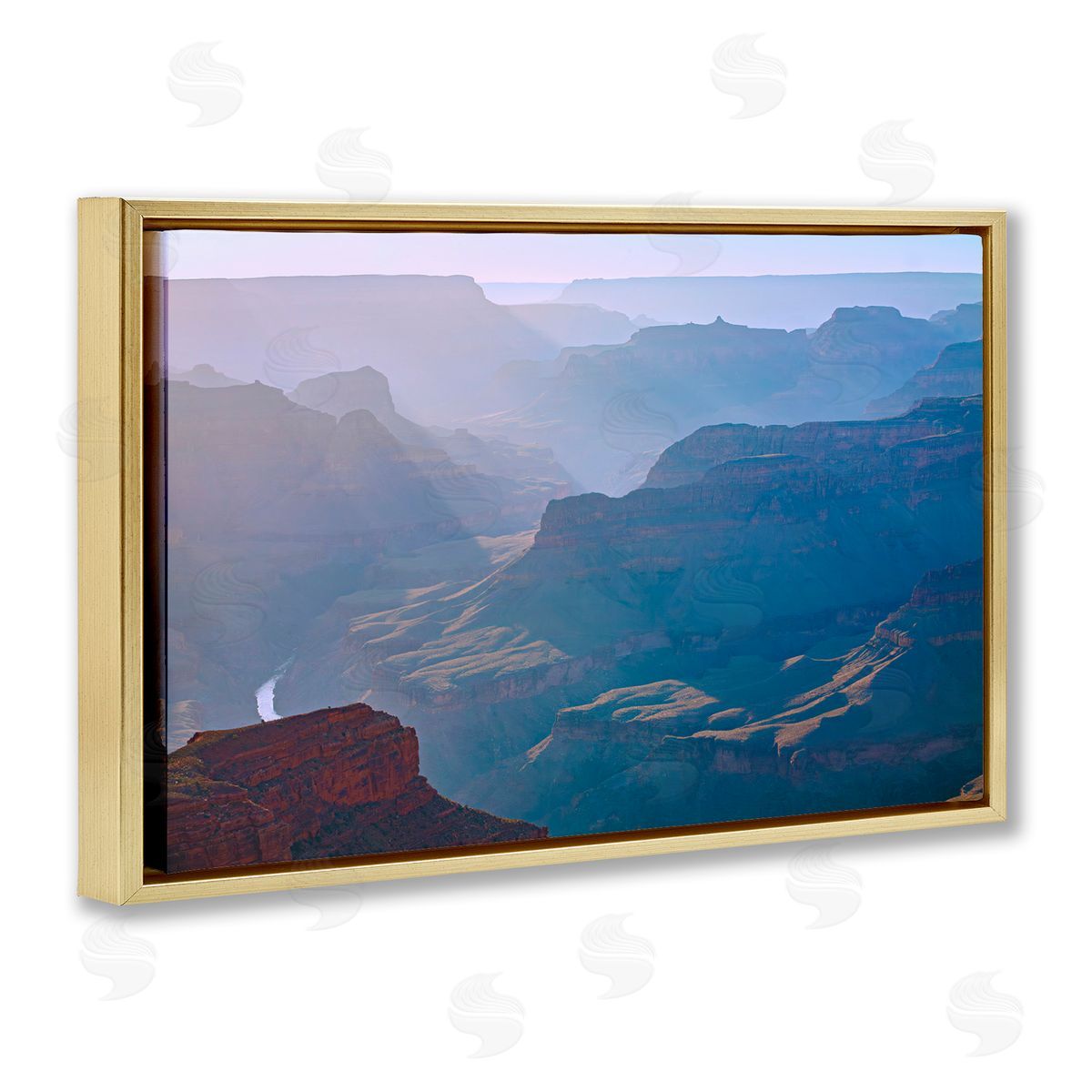 Marty Hulsebos Sun Rays Mountain Mesa Gold Floating Frame Canvas Wall Art Print