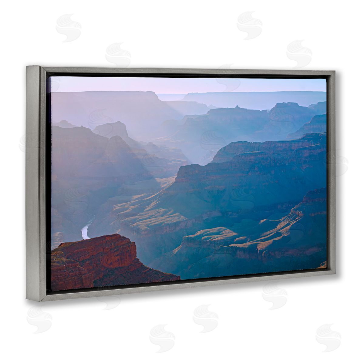 Marty Hulsebos Sun Rays Mountain Mesa Gray Floating Frame Canvas Wall Art Print