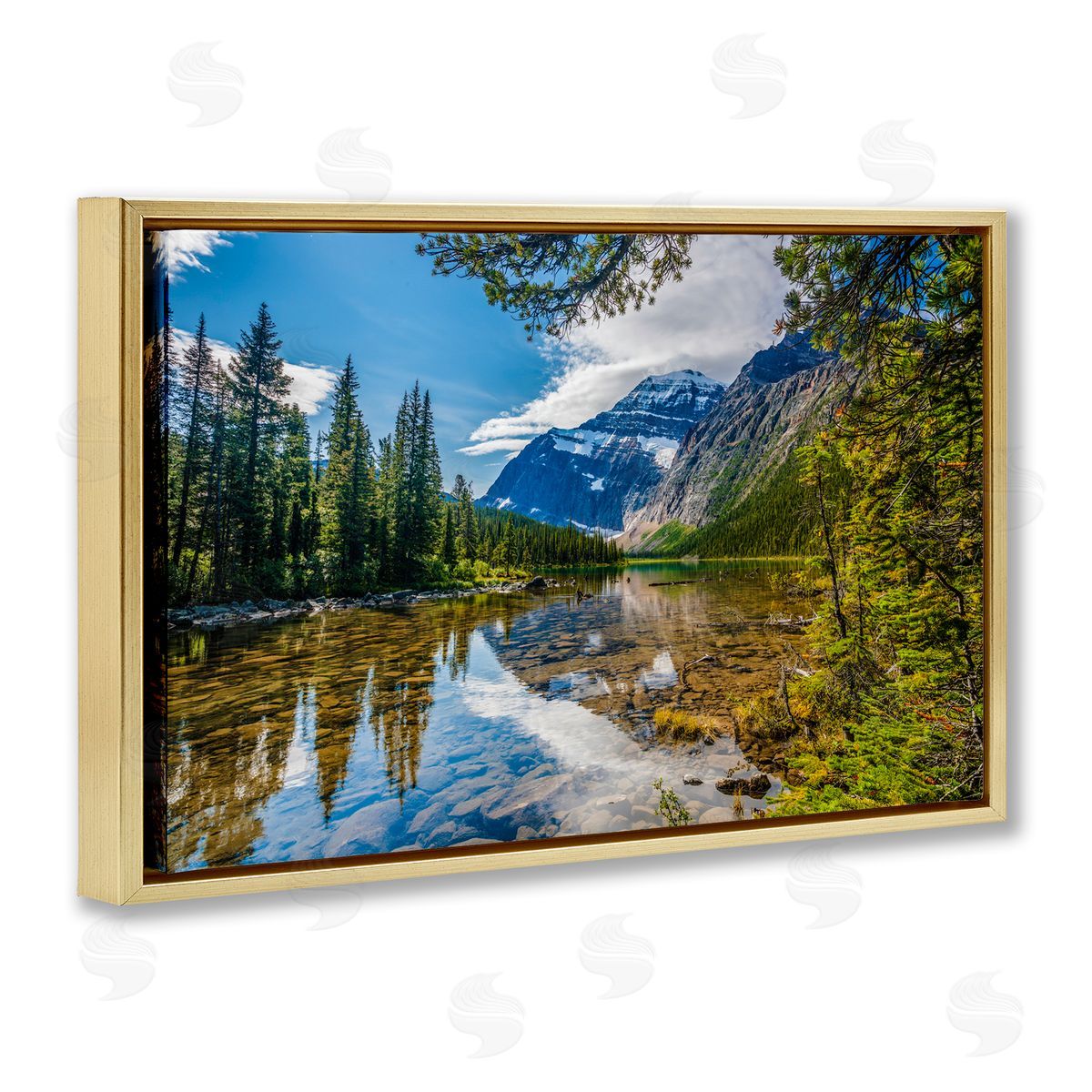 Marty Hulsebos Mountain Valley's Stream Gold Floating Frame Canvas Wall Art Print