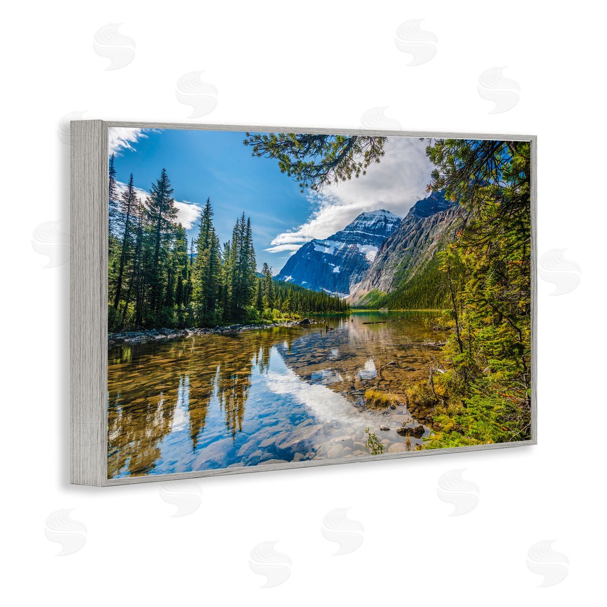 Marty Hulsebos Mountain Valley's Stream Gray Framed Giclee Wall Art Print